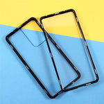 Magnetic Metal Frame Lock Installation with Double Side Tempered Glass Case (no Fingerprint Function but with Face Recognition Function) for Samsung Galaxy S21 Ultra 5G
