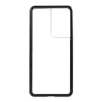 Magnetic Metal Frame Lock Installation with Double Side Tempered Glass Case (no Fingerprint Function but with Face Recognition Function) for Samsung Galaxy S21 Ultra 5G