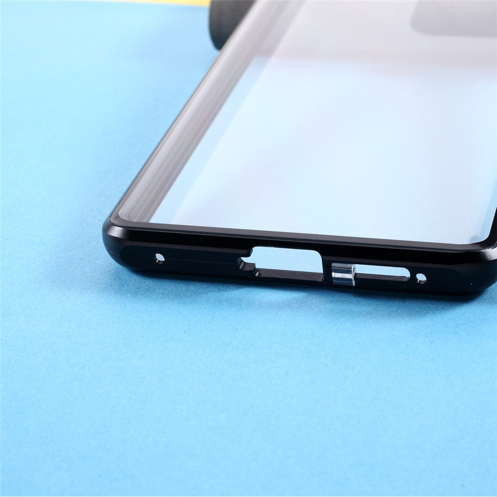 Magnetic Metal Frame Lock Installation with Double Side Tempered Glass Case (no Fingerprint Function but with Face Recognition Function) for Samsung Galaxy S21 Ultra 5G