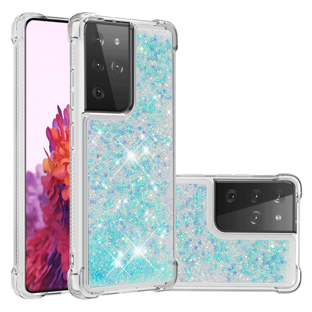 Dynamic Quicksand TPU Shockproof Protection Phone Casing for Samsung Galaxy S21 Ultra 5G