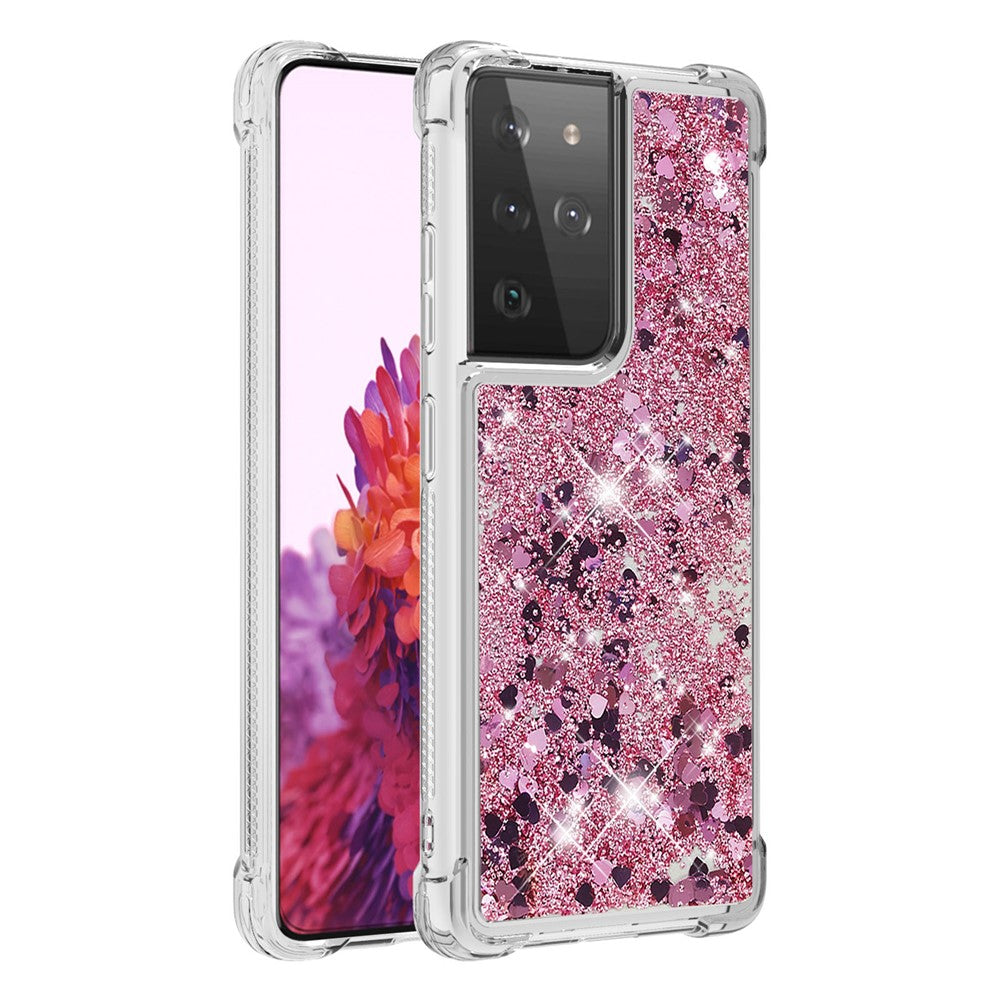 Dynamic Quicksand TPU Shockproof Protection Phone Casing for Samsung Galaxy S21 Ultra 5G