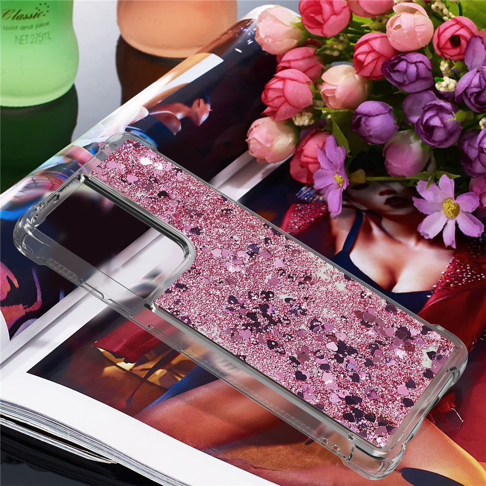 Dynamic Quicksand TPU Shockproof Protection Phone Casing for Samsung Galaxy S21 Ultra 5G