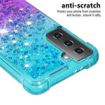 Four Corner Cushion Gradient Glitter Powder Quicksand TPU Shell Cell Phone Cover for Samsung Galaxy S21 4G/5G