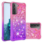 Four Corner Cushion Gradient Glitter Powder Quicksand TPU Shell Cell Phone Cover for Samsung Galaxy S21 4G/5G