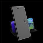 Mirror-like Surface Leather Wallet Stand Design Case with Wrist Strap for Samsung Galaxy S21 Plus 5G