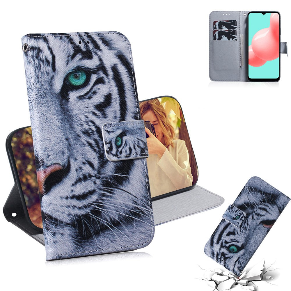Leather Wallet Protective Pattern Printing Shell Case for Galaxy A32 5G / M32 5G