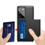 Reptåligt korthållare PC + TPU hybridskal till smartphones med baksida för Samsung Galaxy S21 Ultra 5G