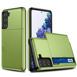 Samsung Galaxy S21 4G/5G, ridsefast kortholdercover i PC + TPU-hybrid
