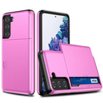 Samsung Galaxy S21 4G/5G, ridsefast kortholdercover i PC + TPU-hybrid