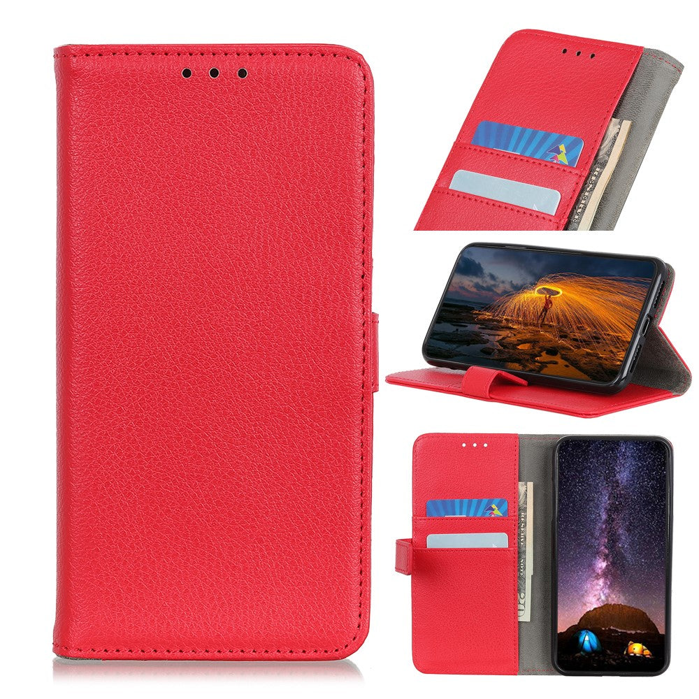 Litchi-læder PU-læder, faldbestandigt etui med pung, beskyttende cover til Samsung Galaxy A52 4G/5G / A52s 5G