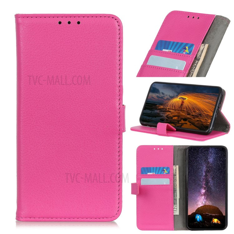 Litchi Skin PU-läder fallsäkert plånboksfodral med skyddsfilm för Samsung Galaxy A52 4G/5G / A52s 5G