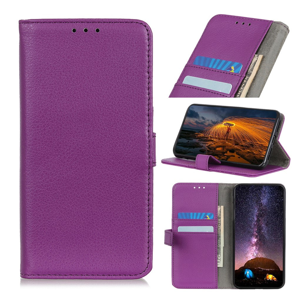 Litchi-læder PU-læder, faldbestandigt etui med pung, beskyttende cover til Samsung Galaxy A52 4G/5G / A52s 5G