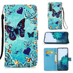 Anti-Drop PU Leather Wallet Stand Case Smartphone Cover Shell with Pattern Printing for Samsung Galaxy S21 4G/5G