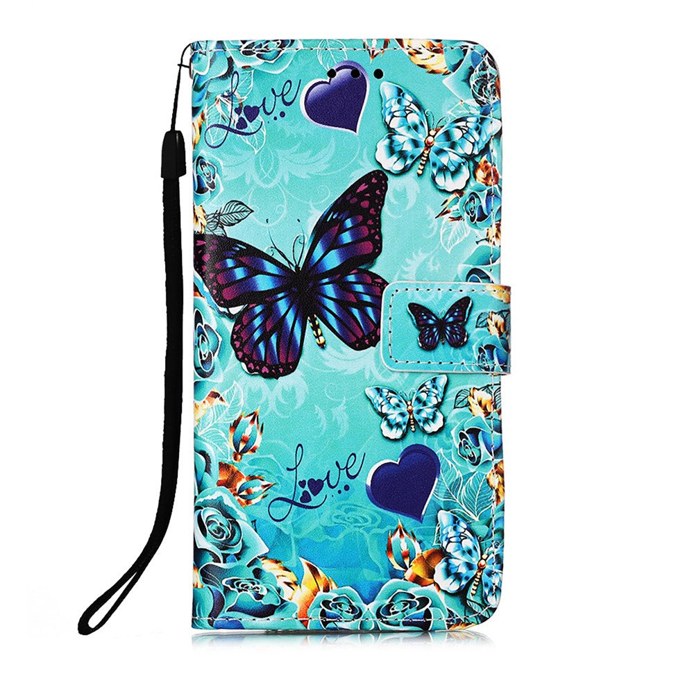 Anti-Drop PU Leather Wallet Stand Case Smartphone Cover Shell with Pattern Printing for Samsung Galaxy S21 4G/5G