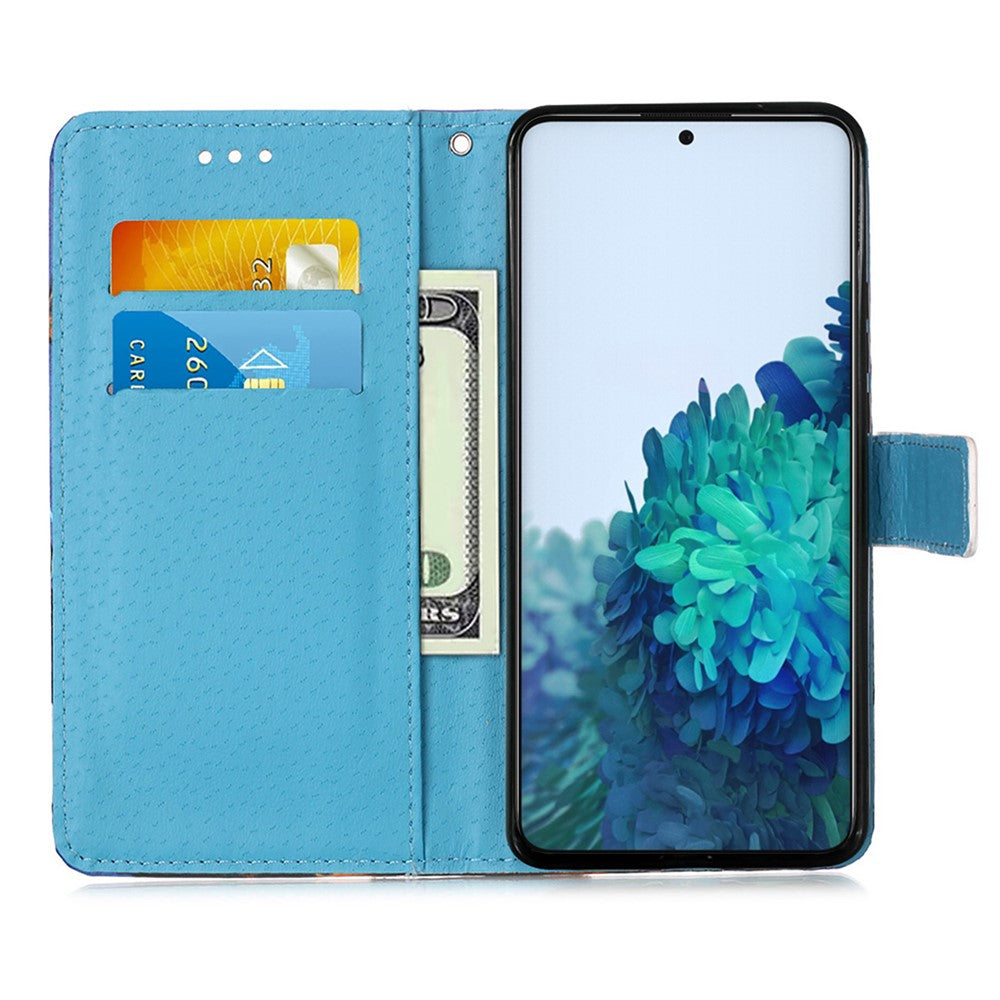 Anti-Drop PU Leather Wallet Stand Case Smartphone Cover Shell with Pattern Printing for Samsung Galaxy S21 4G/5G