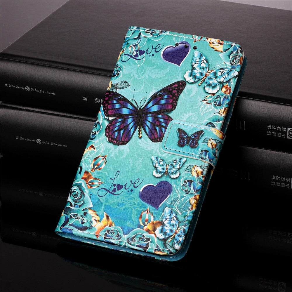Anti-Drop PU Leather Wallet Stand Case Smartphone Cover Shell with Pattern Printing for Samsung Galaxy S21 4G/5G