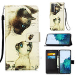 Anti-Drop PU Leather Wallet Stand Case Smartphone Cover Shell with Pattern Printing for Samsung Galaxy S21 4G/5G