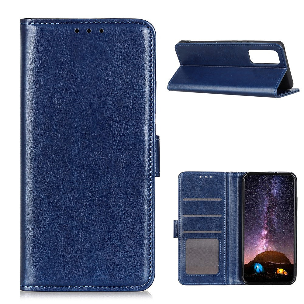Leather Wallet Stand Crazy Horse Texture Phone Case for Samsung Galaxy A72 4G/5G