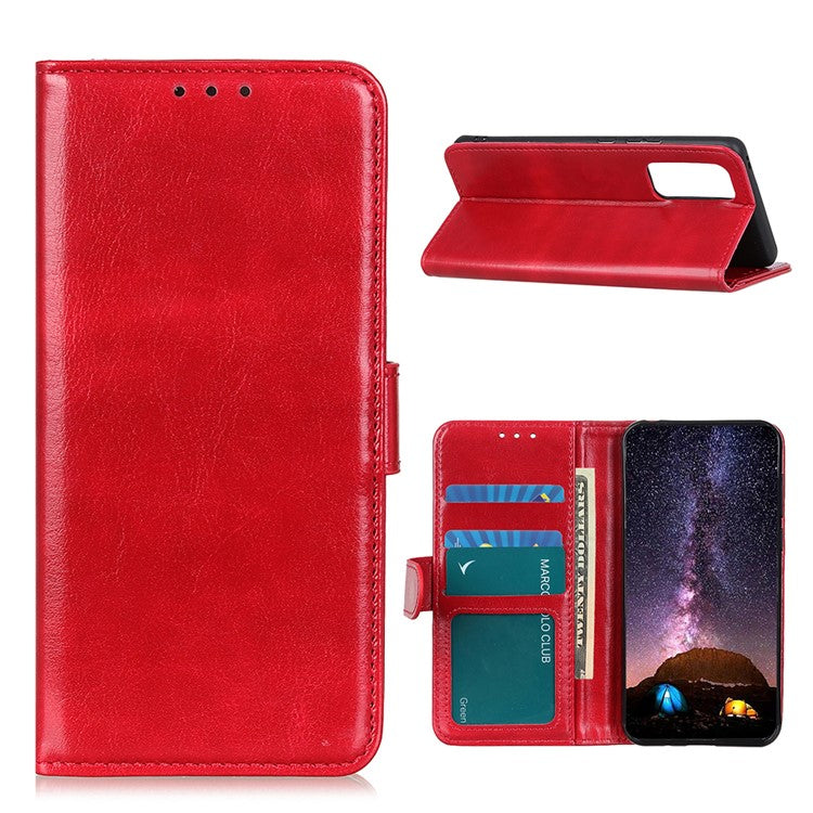 Ridsefast lædercover med Crazy Horse-tekstur og tegnebogsdesign til Samsung Galaxy A52 4G/5G / A52s 5G