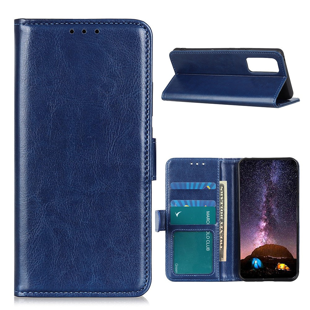 Anti-scratch Crazy Horse Texture Wallet Stand Leather Protector Phone Case Cover for Samsung Galaxy A52 4G/5G / A52s 5G