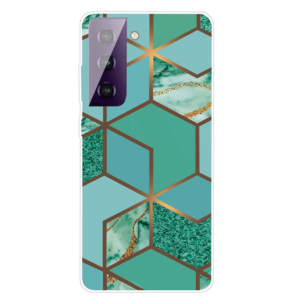 Phone Case for Samsung Galaxy S21 4G/5G Shockproof Protective Cover Marble Pattern Printing TPU Phone Shell