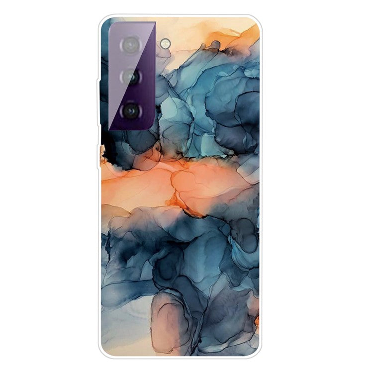 Phone Case for Samsung Galaxy S21 4G/5G Shockproof Protective Cover Marble Pattern Printing TPU Phone Shell