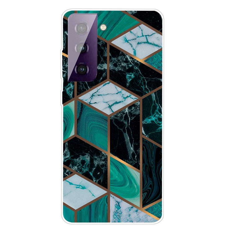Phone Case for Samsung Galaxy S21 4G/5G Shockproof Protective Cover Marble Pattern Printing TPU Phone Shell