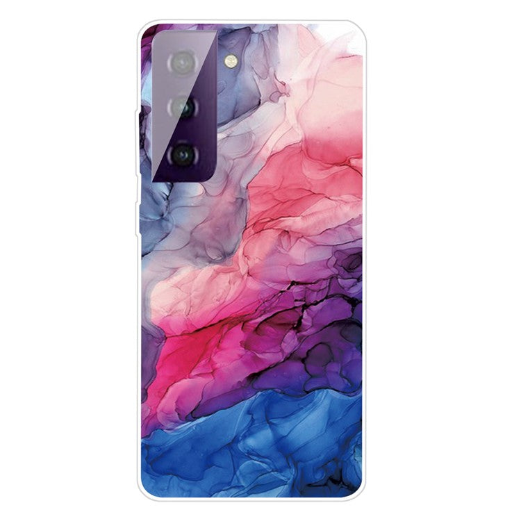 Phone Case for Samsung Galaxy S21 4G/5G Shockproof Protective Cover Marble Pattern Printing TPU Phone Shell