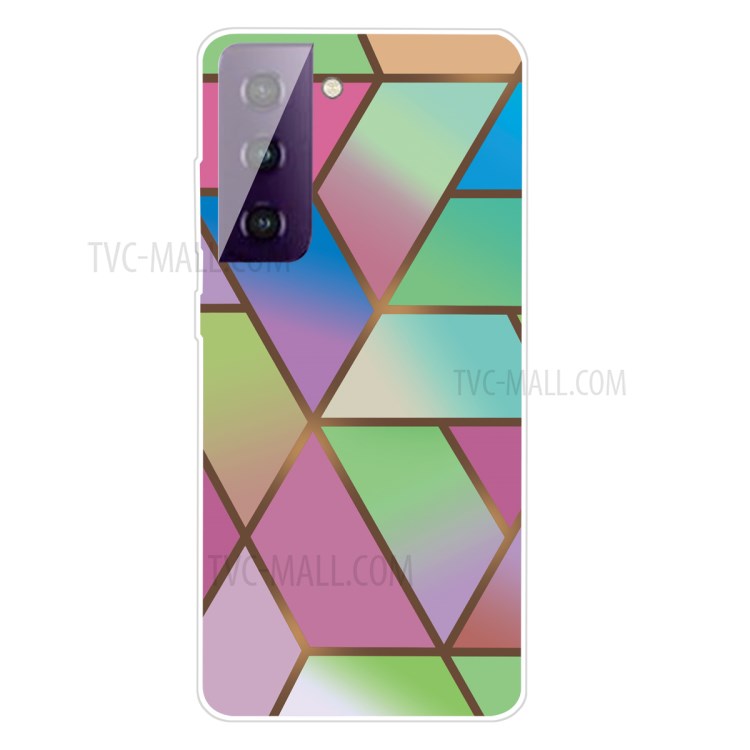 Phone Case for Samsung Galaxy S21 4G/5G Shockproof Protective Cover Marble Pattern Printing TPU Phone Shell