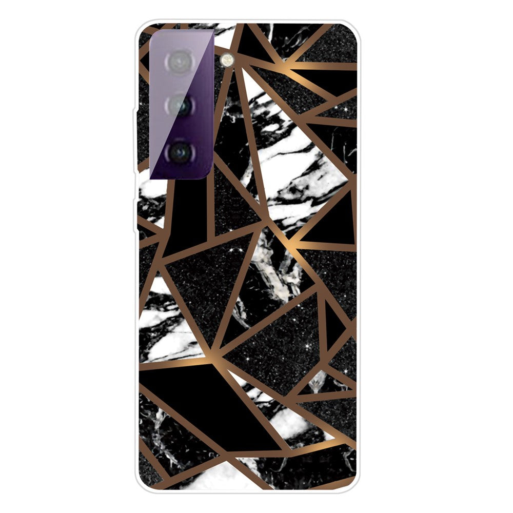 Phone Case for Samsung Galaxy S21 4G/5G Shockproof Protective Cover Marble Pattern Printing TPU Phone Shell