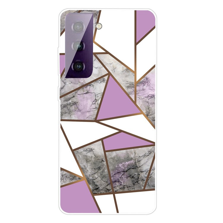 Phone Case for Samsung Galaxy S21 4G/5G Shockproof Protective Cover Marble Pattern Printing TPU Phone Shell