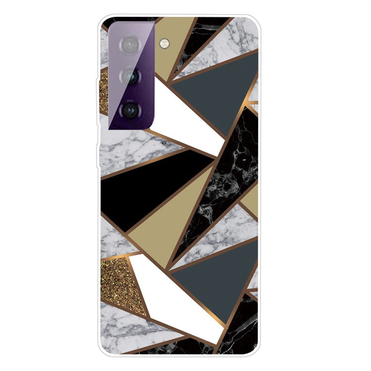 Phone Case for Samsung Galaxy S21 4G/5G Shockproof Protective Cover Marble Pattern Printing TPU Phone Shell
