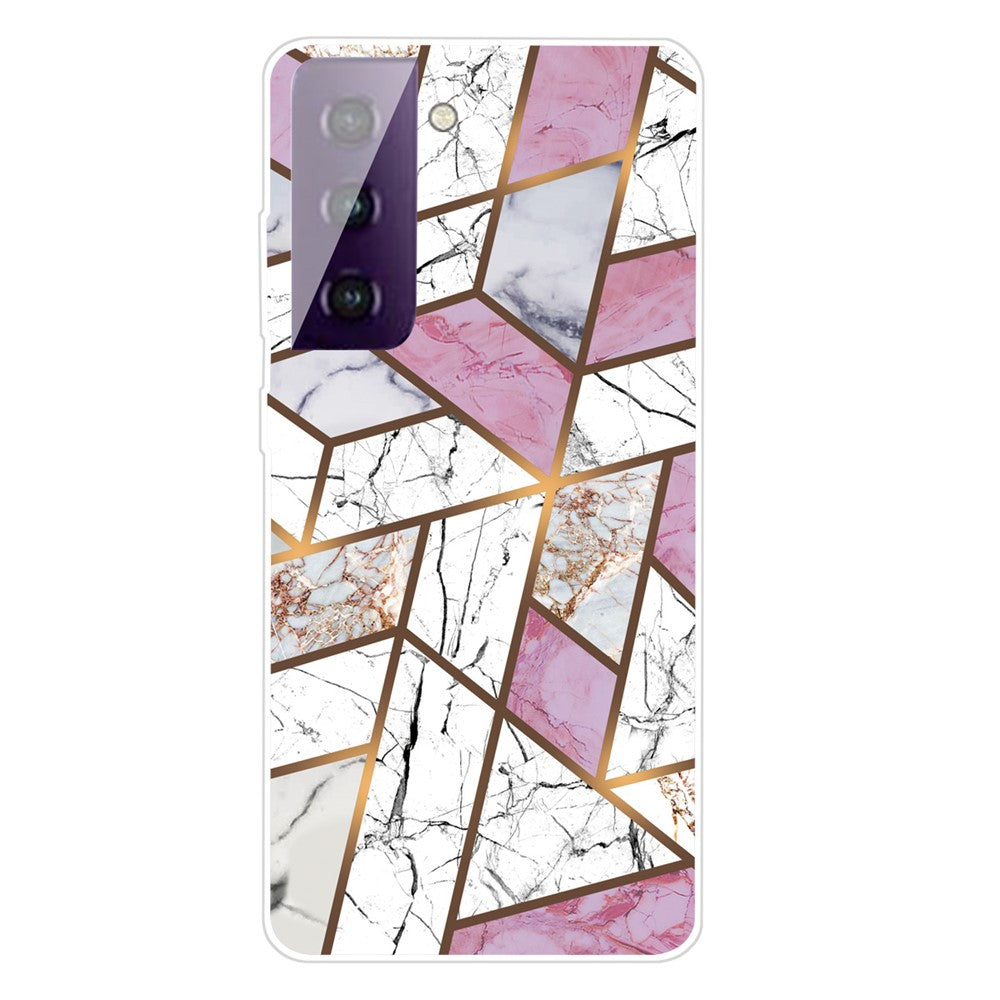 Phone Case for Samsung Galaxy S21 4G/5G Shockproof Protective Cover Marble Pattern Printing TPU Phone Shell
