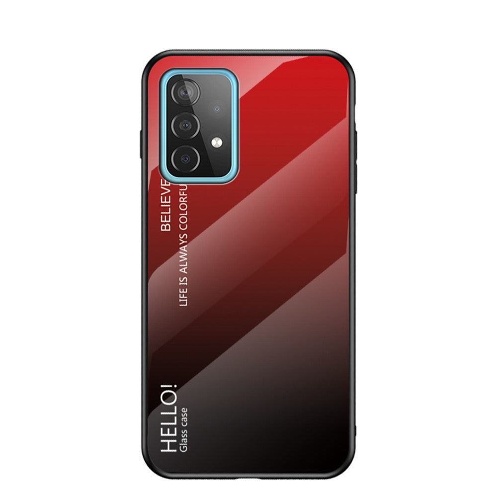 TPU + PC + Glass Color Gradient Pattern Super Slim Cell Phone Case for Samsung Galaxy A52 4G/5G / A52s 5G