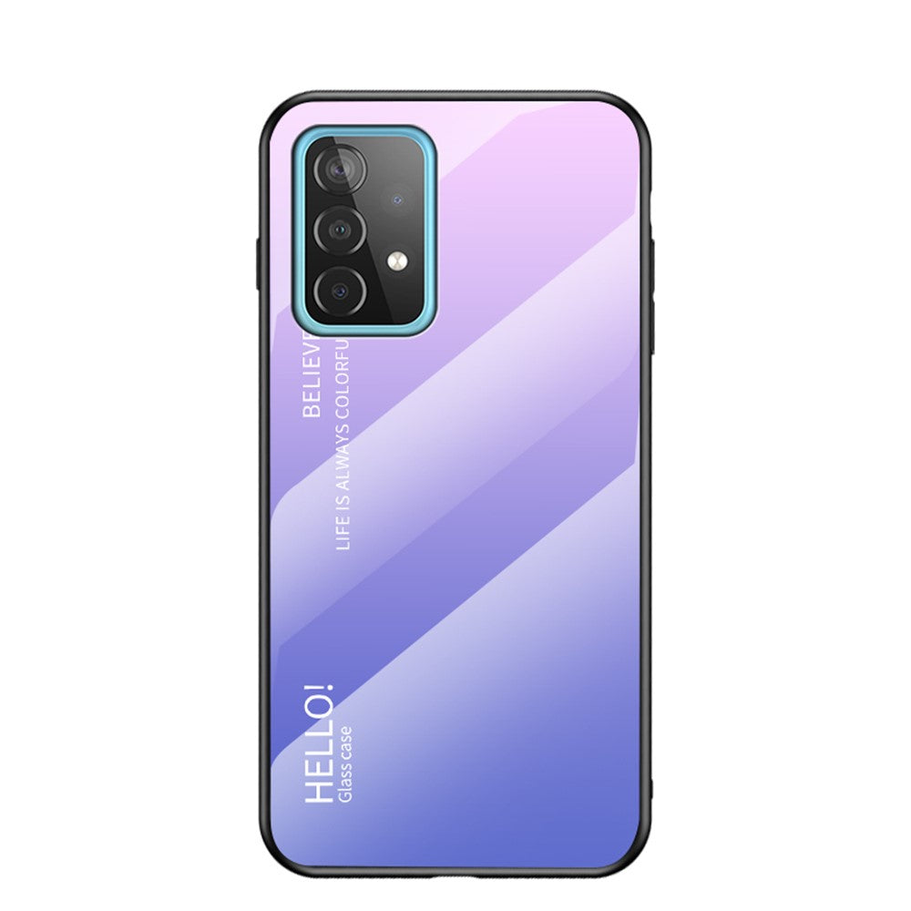 TPU + PC + Glass Color Gradient Pattern Super Slim Cell Phone Case for Samsung Galaxy A52 4G/5G / A52s 5G