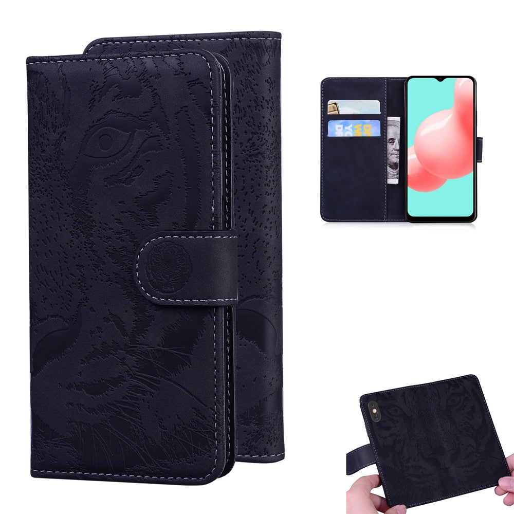Wallet Leather Phone Stand Case for Samsung Galaxy A32 5G/M32 5G Tiger Face Imprinting Case