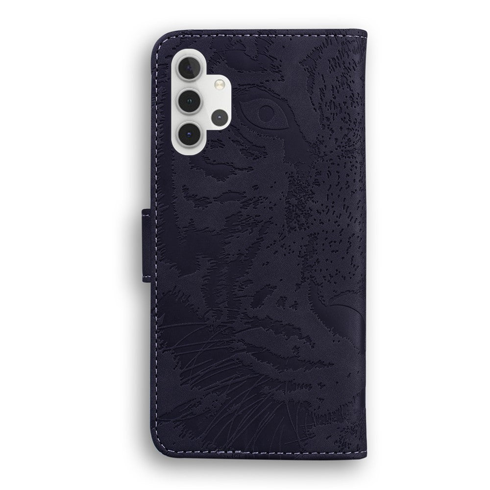 Wallet Leather Phone Stand Case for Samsung Galaxy A32 5G/M32 5G Tiger Face Imprinting Case