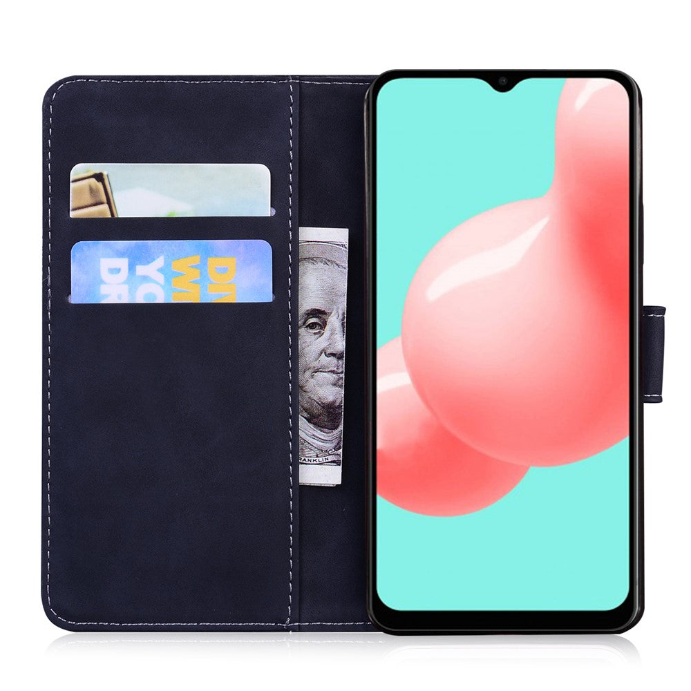 Wallet Leather Phone Stand Case for Samsung Galaxy A32 5G/M32 5G Tiger Face Imprinting Case