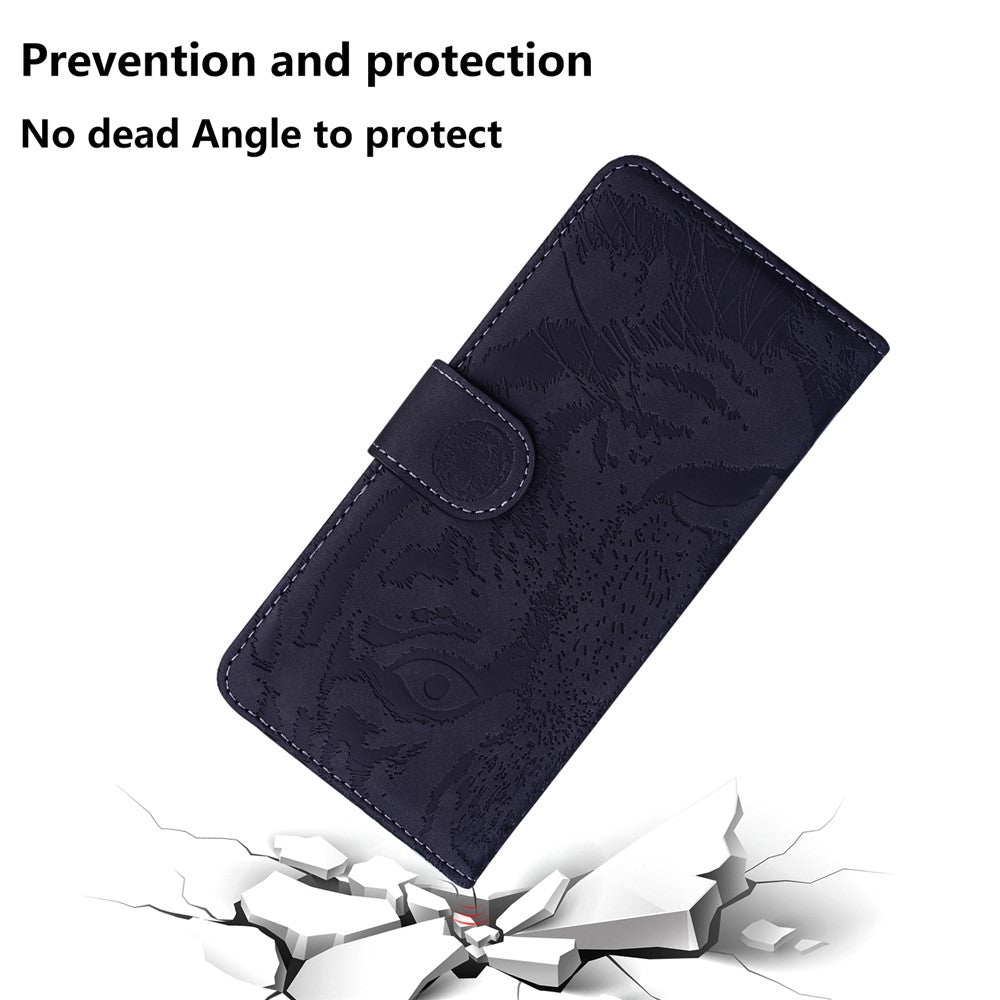 Wallet Leather Phone Stand Case for Samsung Galaxy A32 5G/M32 5G Tiger Face Imprinting Case