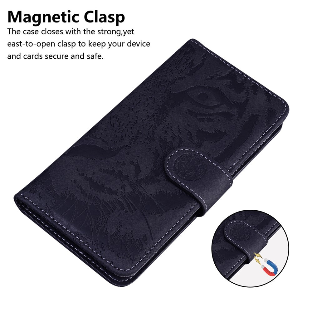 Wallet Leather Phone Stand Case for Samsung Galaxy A32 5G/M32 5G Tiger Face Imprinting Case