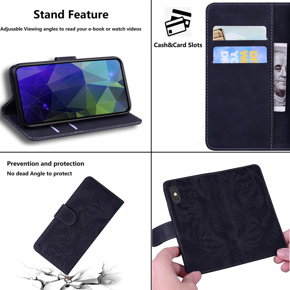 Wallet Leather Phone Stand Case for Samsung Galaxy A32 5G/M32 5G Tiger Face Imprinting Case