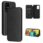 Card Holder Carbon Fiber Leather Auto-absorbed Cover Case for Samsung Galaxy A52 4G/5G / A52s 5G