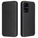 Card Holder Carbon Fiber Leather Auto-absorbed Cover Case for Samsung Galaxy A52 4G/5G / A52s 5G