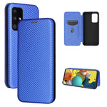 Card Holder Carbon Fiber Leather Auto-absorbed Cover Case for Samsung Galaxy A52 4G/5G / A52s 5G