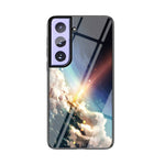 Starry Sky Pattern Ultra Light TPU + PC + Tempered Glass Phone Cover Shell for Samsung Galaxy S21 4G/5G
