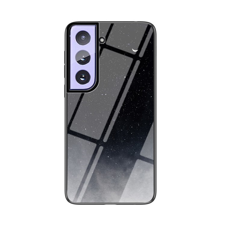 Starry Sky Pattern Ultra Light TPU + PC + Tempered Glass Phone Cover Shell for Samsung Galaxy S21 4G/5G