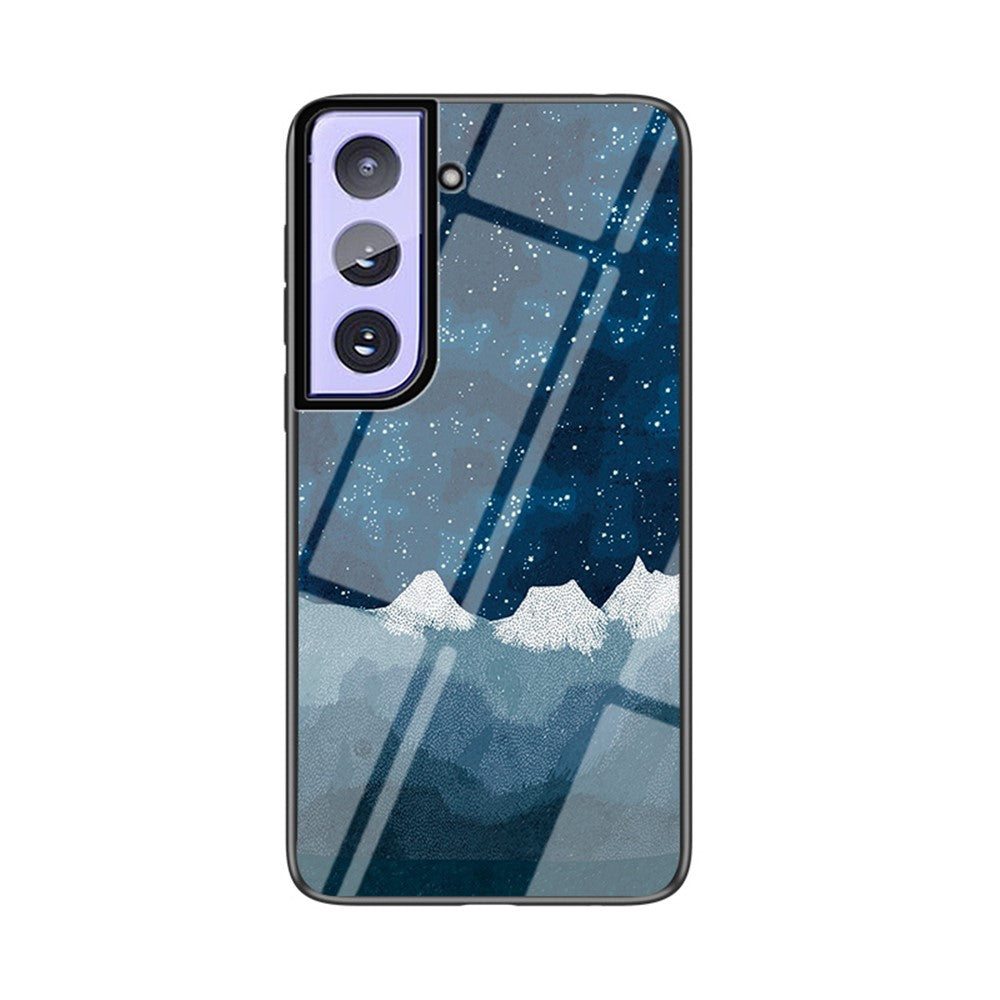 Starry Sky Pattern Ultra Light TPU + PC + Tempered Glass Phone Cover Shell for Samsung Galaxy S21 4G/5G