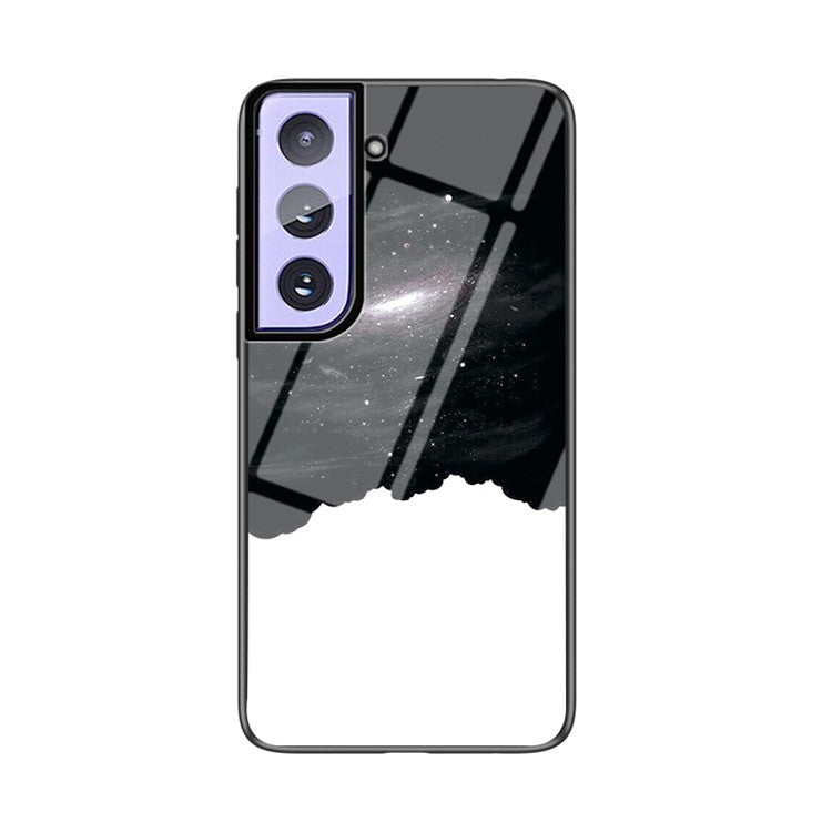 Starry Sky Pattern Ultra Light TPU + PC + Tempered Glass Phone Cover Shell for Samsung Galaxy S21 4G/5G