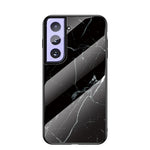 Lätt och tunt hybridskal i marmormönster med PC + TPU + härdat glas för Samsung Galaxy S21 4G/5G
