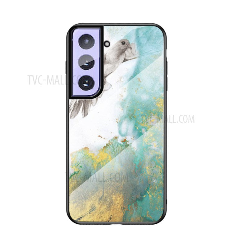 Marble Pattern Tempered Glass PC TPU Cover for Samsung Galaxy S21+ 5G